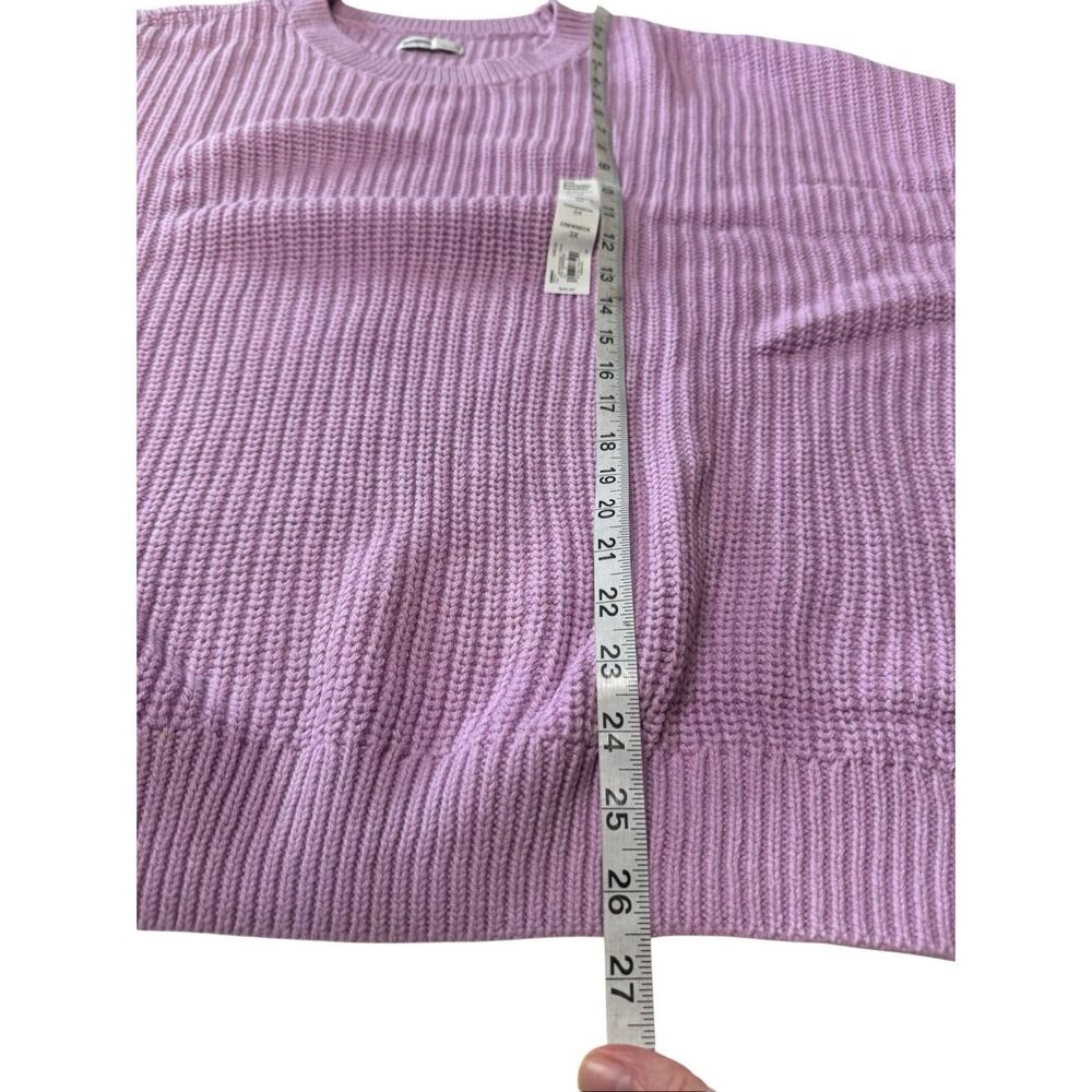 Sonoma Everyday Cotton Blend Fine Cable Lilac sweater Sz 3X NWOT - Picture 5 of 6